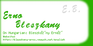 erno bleszkany business card